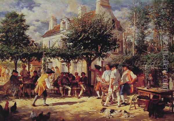 Sunday in Poissy Oil Painting - Ernest Meissonier