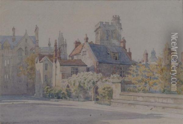 An Oxford View Oil Painting - Bernard Cecil Gotch