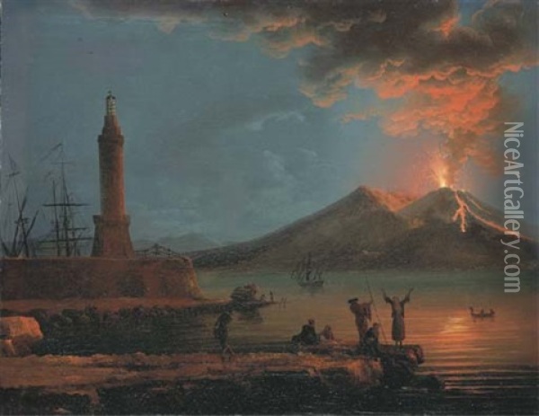 Eruption Du Vesuve Oil Painting - Francesco Fidanza