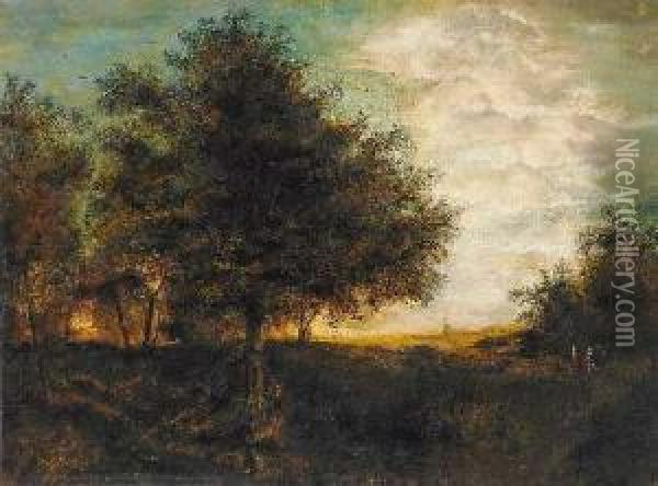 Baumlandschaft Mit
Heimkehrendem Bauernpaar Oil Painting - Karl Adam Heinisch