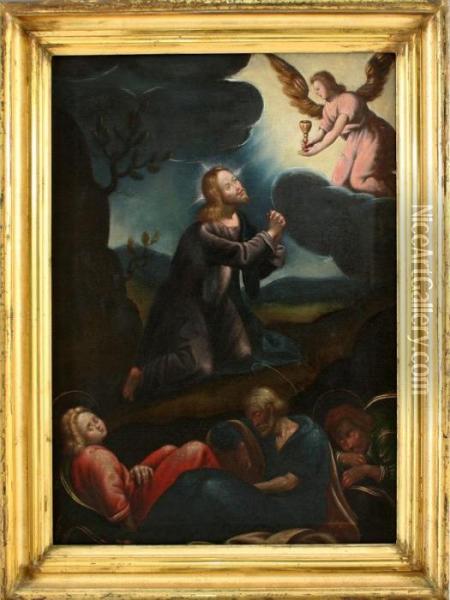 Jesus Im Garten Gethsemane Oil Painting - Egbert Jaspersz. van, the Elder Heemskerck