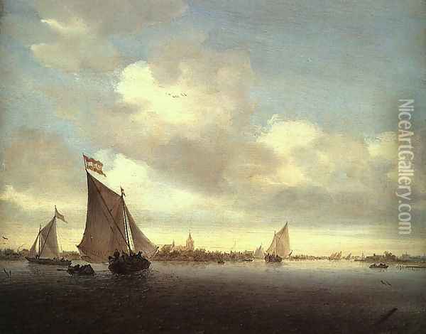 Marine 1650 Oil Painting - Salomon van Ruysdael