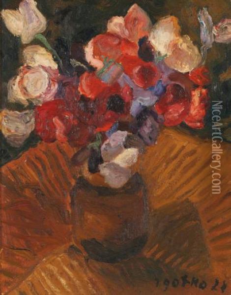 Bouquet D Anemones Oil Painting - Jacques Gotko