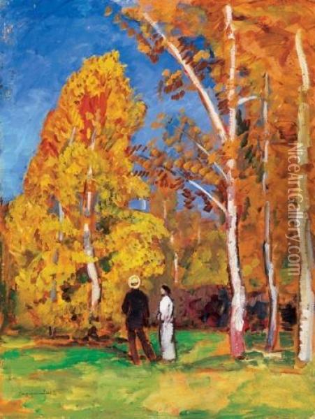 Autumn Oil Painting - Bela Ivanyi Grunwald