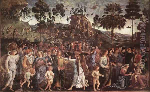 Moses's Journey into Egypt Oil Painting - Pietro Vannucci Perugino
