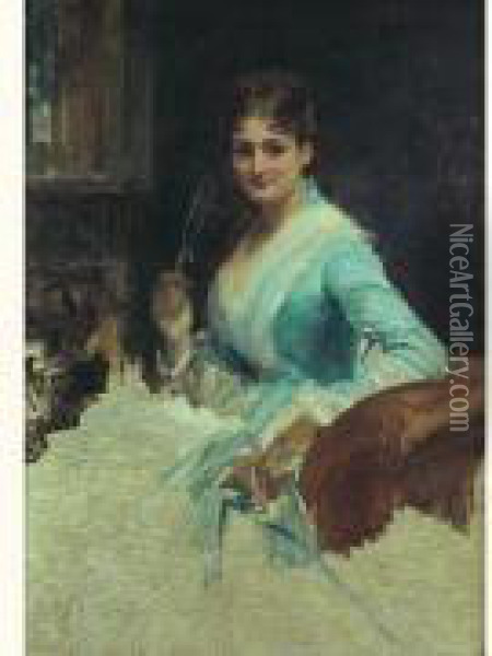 Portrait De Madame De Gironde Oil Painting - Baudry Paul