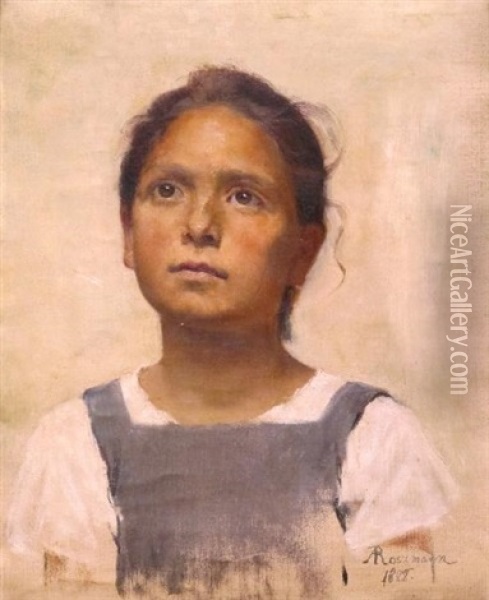 Portrait D'une Jeune Fille Oil Painting - Augusta Charlotte Rossmann