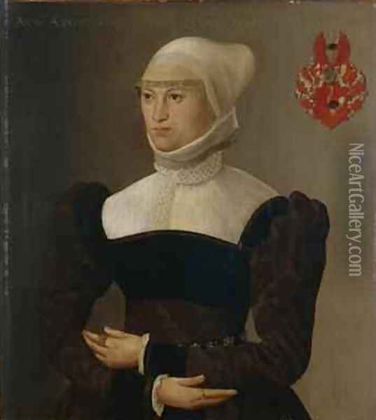 Portrait of a 28 year-old Woman 1563 Oil Painting - Hans Muelich or Mielich