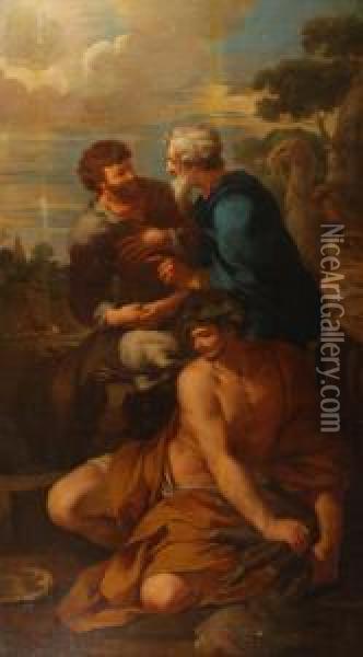 Scena Biblica Oil Painting - Girolamo Troppa
