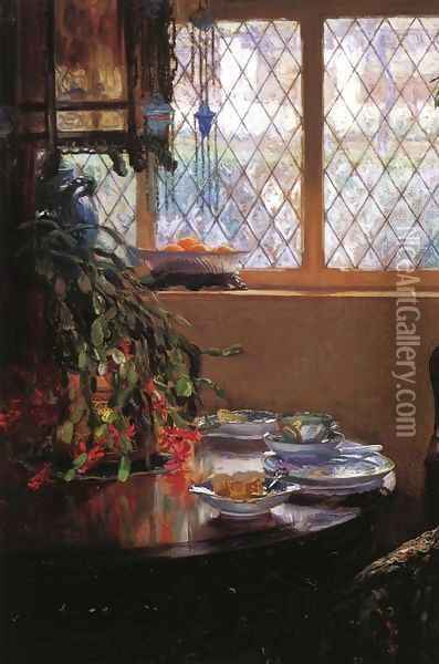 From the Dining Room Window 1910 Oil Painting - Guy Rose