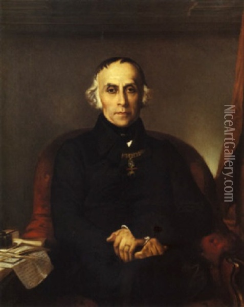 Portrait De Francois Guizot Oil Painting - Victor Louis Mottez