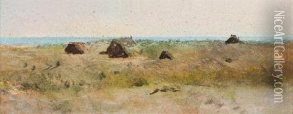 Dune Oil Painting - Giulio Aristide Sartorio
