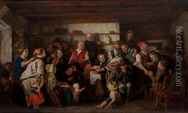 The Disputed Lottery Oil Painting - Alexander Hohenlohe Burr