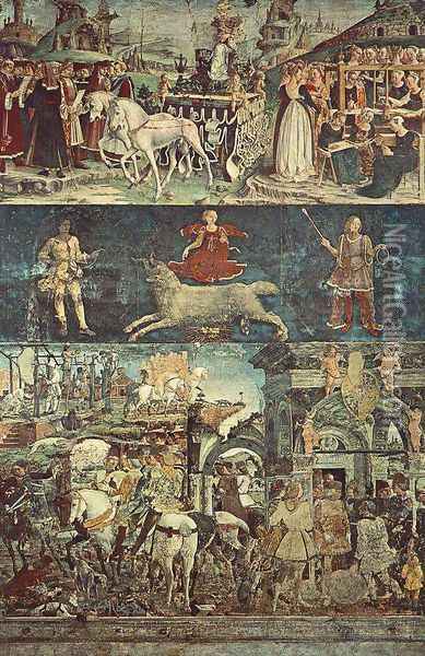 Allegory of March- Triumph of Minerva 1476-84 Oil Painting - Francesco Del Cossa