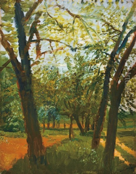 Forest At Zugliget Oil Painting - Laszlo Mednyanszky