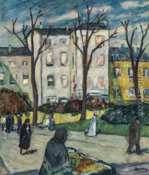 Scene De Rue, Paris Oil Painting - Max Stern