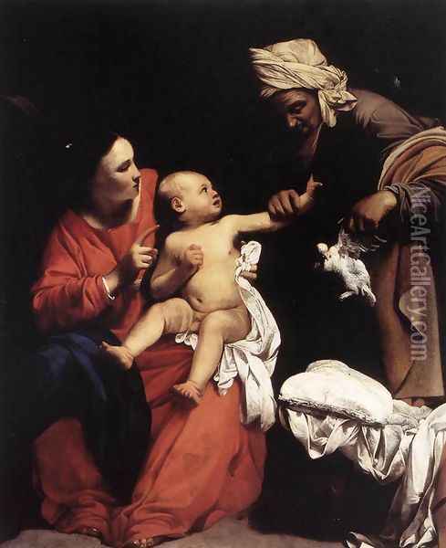 Madonna and Child with St Anne 1610 Oil Painting - Carlo Saraceni
