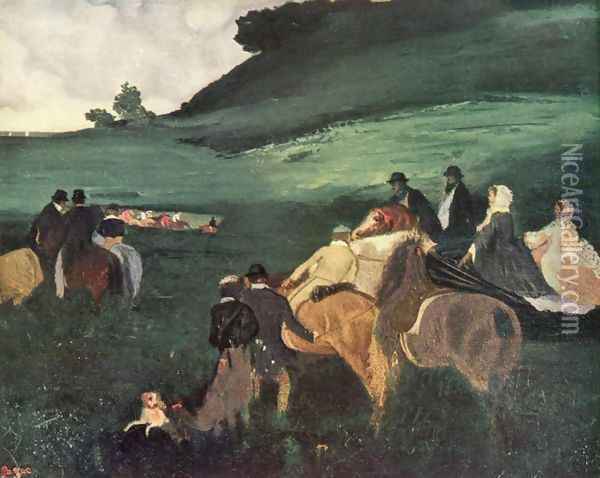 Rider in a landscape Oil Painting - Edgar Degas