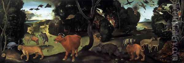 Forest Fire c. 1500 Oil Painting - Piero Di Cosimo