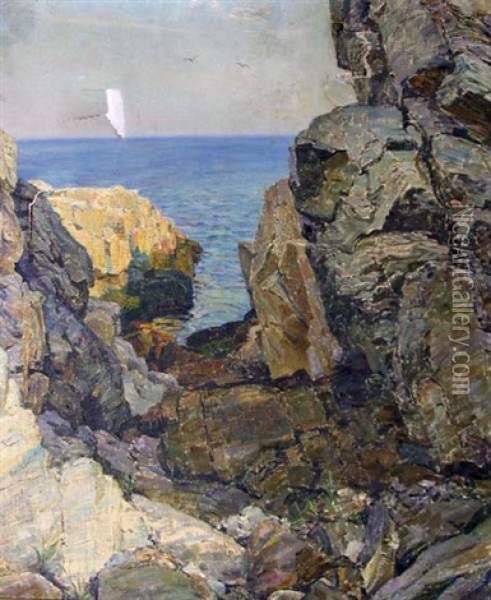 Isle Of Shoals Oil Painting - Olaf Martinus Brauner