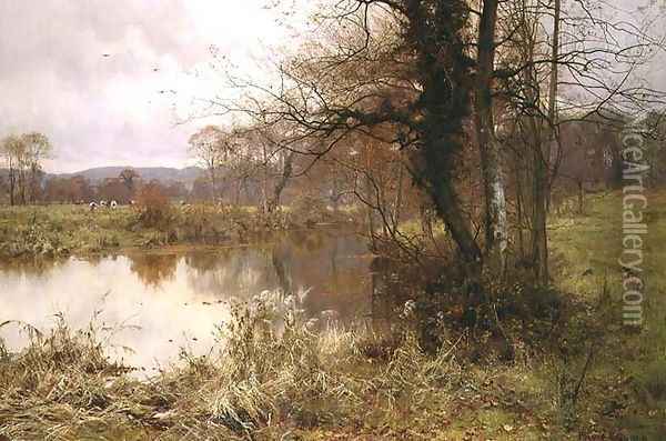 When Autumn to Winter Resigns the Pale Year, 1892 Oil Painting - Edward Wilkins Waite