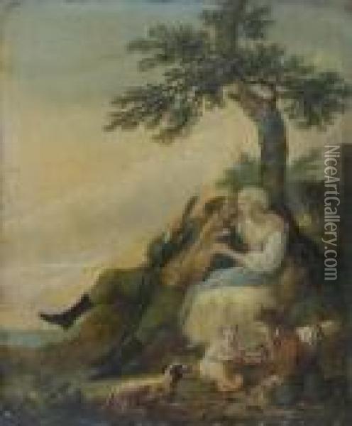 Chasseur En Galante Compagnie Oil Painting - Louis Joseph, Dit Watteau De Lille