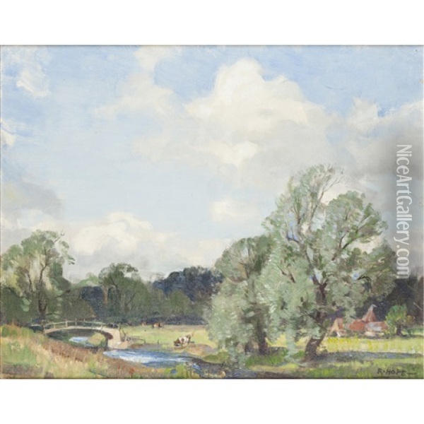 Summer Pastures Oil Painting - Robert Hope