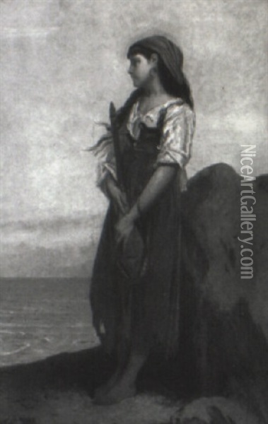 Gypsy With A Mandolin Oil Painting - Frederick Daniel Hardy