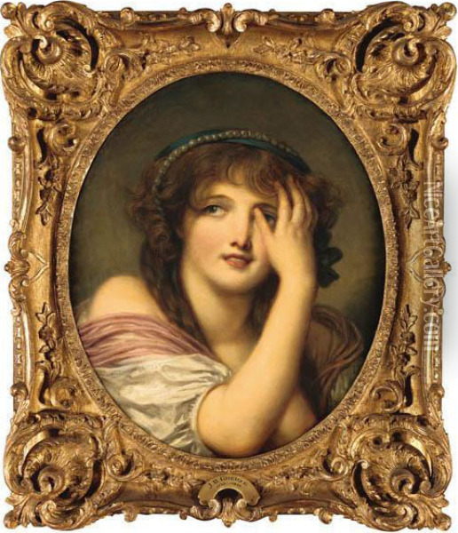 The Coquette Oil Painting - Jean Baptiste Greuze