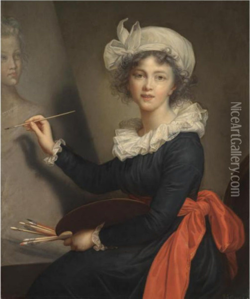 Portrait Of The Artist Oil Painting - Elisabeth Vigee-Lebrun