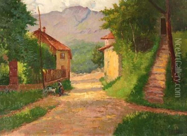 Paese Montano Oil Painting - Ermanno Fernbach