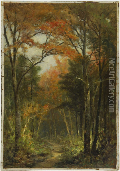 Forest Road Oil Painting - William Newton Bartholomew