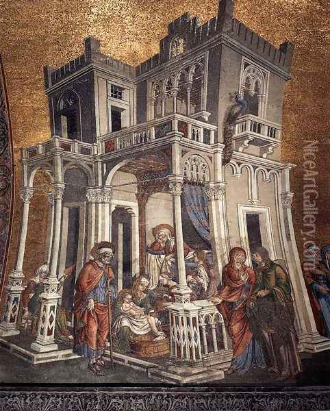 Birth of the Virgin 1431-33 Oil Painting - Michele (di Taddeo di Giovanni Bono) Giambono