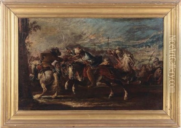 Battaglia Con Cavalieri Oil Painting - Francesco Simonini