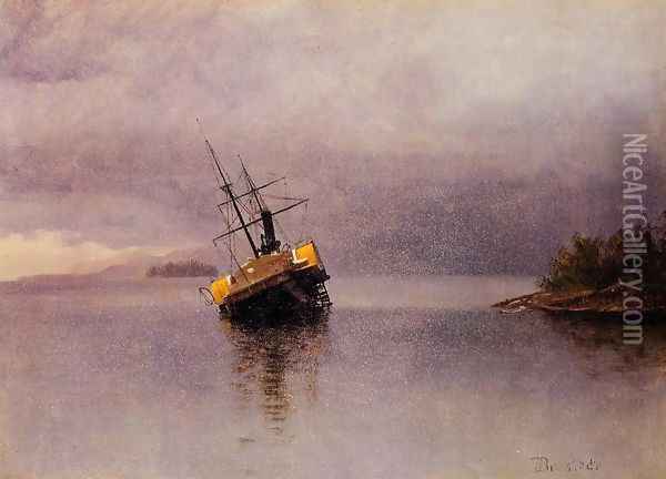 Wreck Of The Ancon In Loring Bay Alaska Oil Painting - Albert Bierstadt