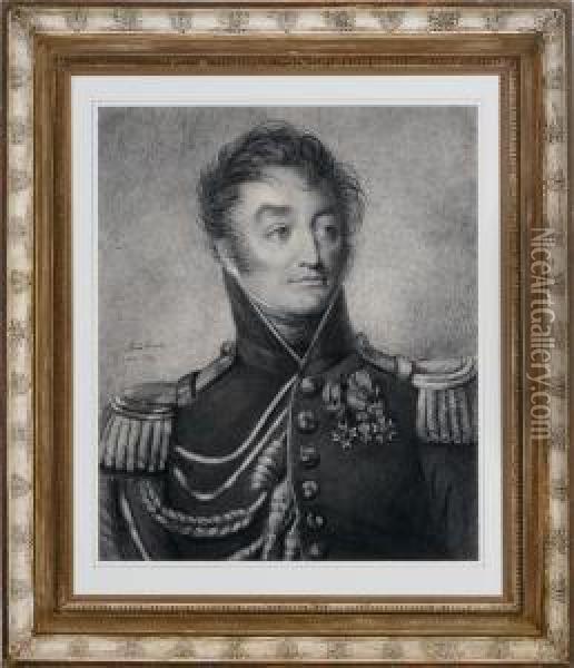Portrait Of A French Officer Oil Painting - Aimee Warnet