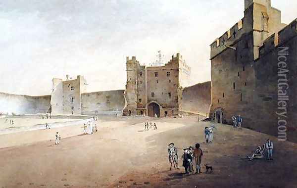 View of Lancaster looking towards the Gatehouse Oil Painting - Gideon Yates