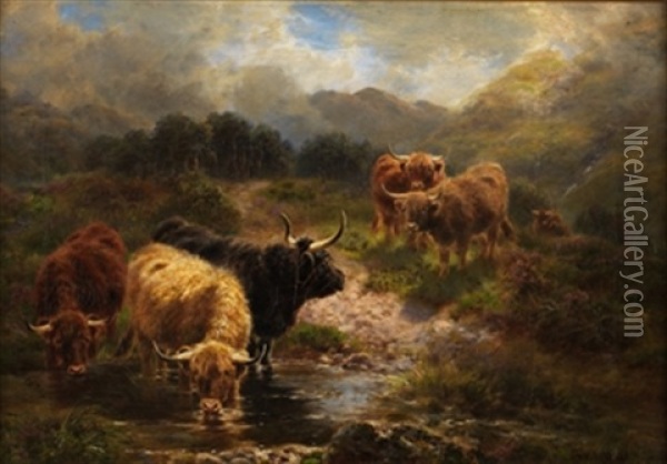 Paisaje Con Animales Oil Painting - William R.C. Watson