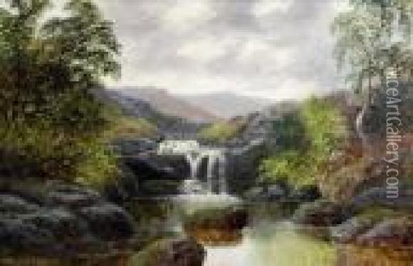 A Wooded River Landscape Oil Painting - William Mellor