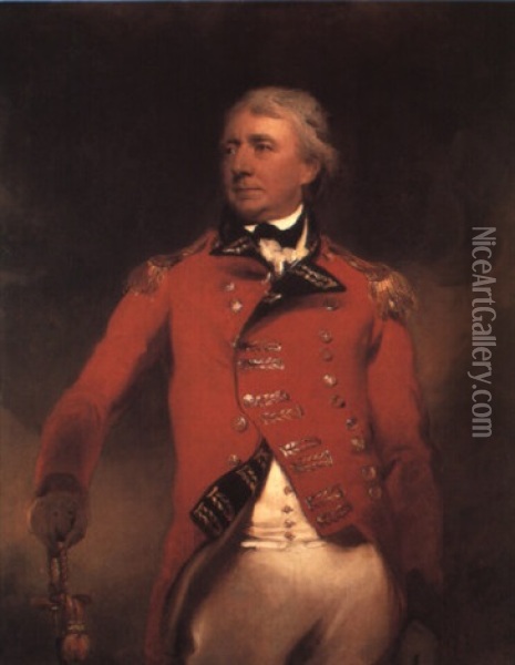 Portrait Of Gen. James Stuart With His Hand Resting On The Hilt Of A Sword Oil Painting - Thomas Lawrence