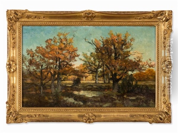 Fall In Marlotte Oil Painting - Alphonse Asselbergs