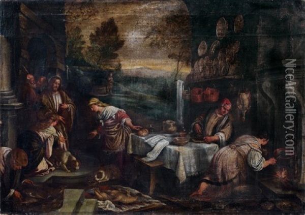 Le Christ Chez Marthe Et Marie (luc X, 38-42) Oil Painting - Francesco Bassano the Younger