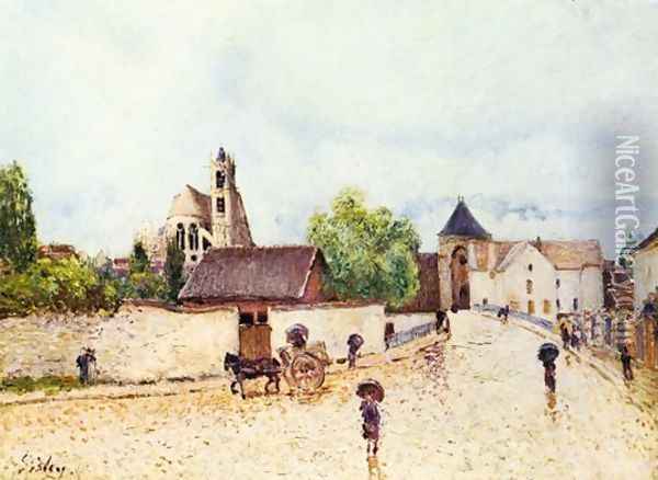 Moret-sur-Loing, Rain Oil Painting - Alfred Sisley