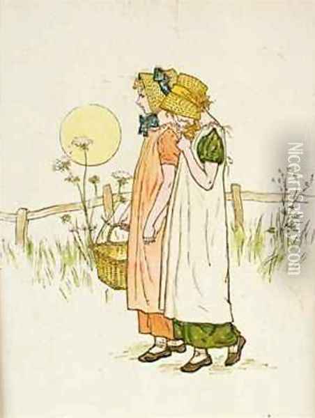Tired from A Day in a Childs Life Oil Painting - Kate Greenaway