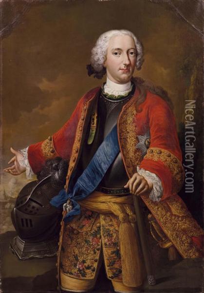 Ritratto Di Karl 1 Duca Dibrunswick-wolfenbuttel (1713-1780) Oil Painting - Johann Conrad Eichler