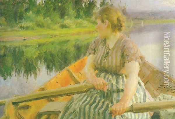Midnight Oil Painting - Anders Zorn