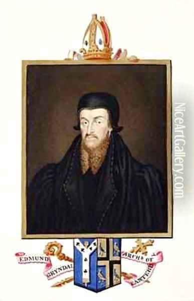 Portrait of Edmund Grindal Archbishop of Canterbury from Memoirs of the Court of Queen Elizabeth Oil Painting - Sarah Countess of Essex