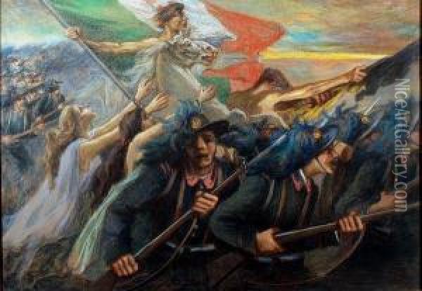 Allegoria Dell'italia Oil Painting - Gaetano Previati