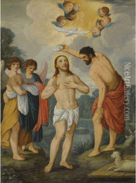 The Baptism Of Christ Oil Painting - Johann Konig