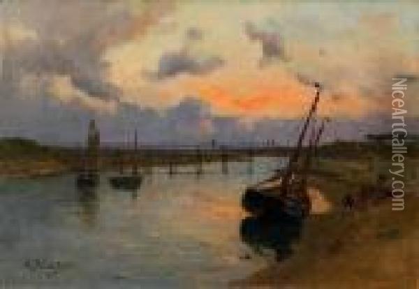 La Sortie De La Passe Oil Painting - Gustave Edouard Le Senechal De Kerdreoret
